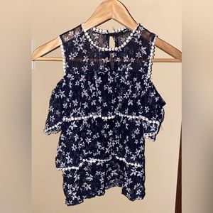 Lace top with ruffles